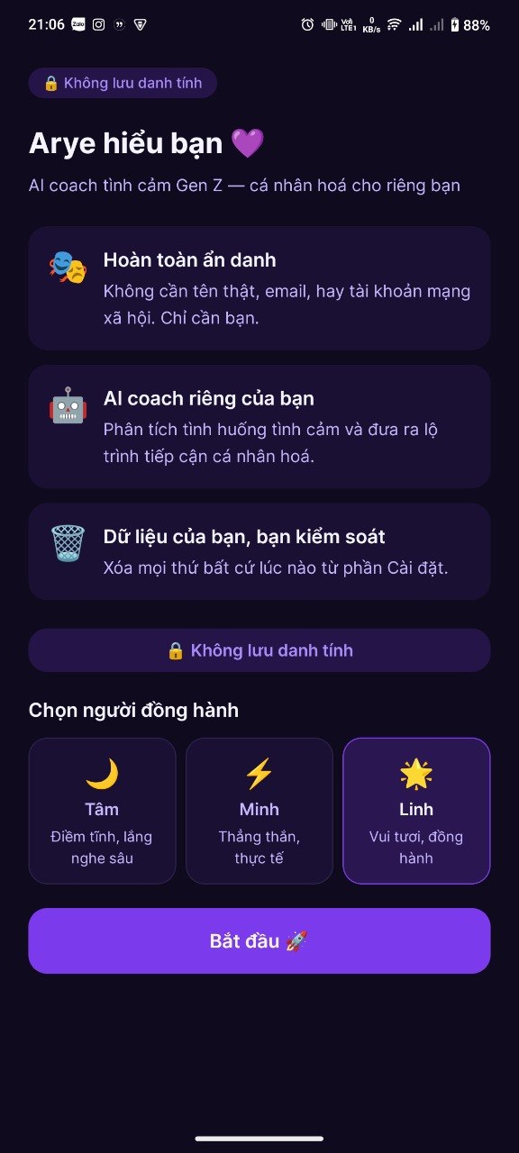 Arye app preview